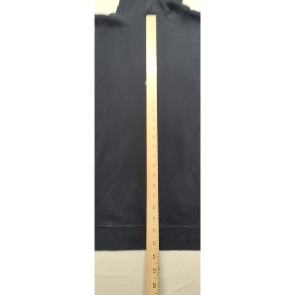 VTG Gap men's navy blue front pocket hoodie sweatshirt Gray logo XL - Picture 10 of 12